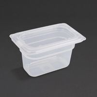 Vogue 1/9 Gastronorm Container with Lid Made of Polypropylene 100mm 850ml