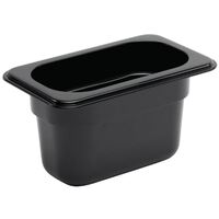 Vogue 1/9 Gastronorm Container Made of Polycarbonate in Black - 0.87L