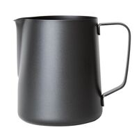 Olympia Milk Frothing Jug Black Made of Stainless Steel Non Stick 900ml / 32oz