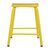 Bolero Cantina Low Stools in Yellow with Wooden Seat Pad - Pack of 4