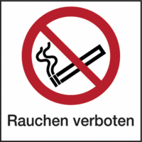 Hängeschild - Rauchen verboten, Rot/Schwarz, 30 x 30 cm, Kunststoff, Weiß