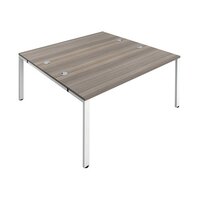 Jemini 2 Person Bench Desk 1200x1600x730mm Grey Oak/White KF808671