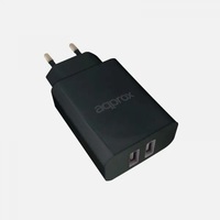 APPROX 2db USB2.0, 5V/2.4A Telefon töltő Fekete