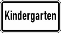 Verkehrszeichen VZ 1012-51 Kindergarten, 231 x 420, 2mm flach, RA 2