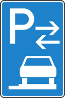 Verkehrszeichen VZ 315-68 Parken auf Gehwegen (Mitte), 630 x 420, 3mm flach, RA 1