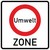 Verkehrszeichen VZ 270.1 Beginn einer Verkehrsverbotszone zur Verminderung, schädlicher Luftverunreinigungen in einer Zone 840 x 840, 2mm flach, RA 3