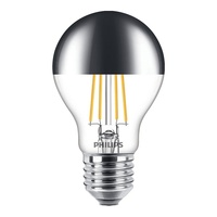 LED Kopfspiegellampe MASTER Value CM A60, E27, 7.2W 2700K 650lm, klar / silber matt, dimmbar