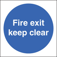 SPARTEX 71606F FIRE EXIT KEEP CLEAR (200X200MM) 7: POLYCARBONATE