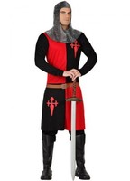 Disfraz Caballero Medieval rojo y negro de hombre S