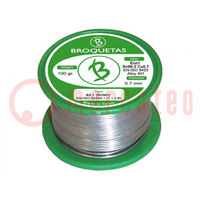 Soldering wire; Sn99,3Cu0,7; 0.7mm; 0.1kg; lead free; reel; 220°C