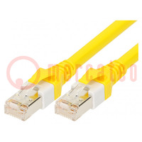 Patch cord; S/FTP; 6; sodrat; Cu; PUR; sárga; 0,7m; 26AWG; Erek: : 8