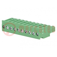Pluggable terminal block; 5mm; ways: 10; angled; plug; female; 320V
