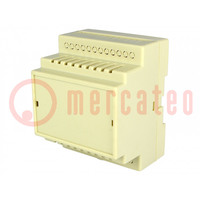 Enclosure: for DIN rail mounting; Y: 72mm; X: 88mm; Z: 62mm; ABS