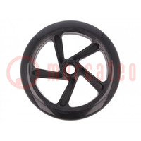 Wheel; black; push-in; Ø: 200mm; Plating: polyurethane; W: 30mm