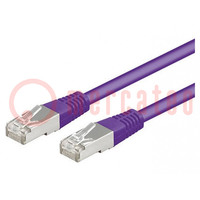 Patch cord; SF/UTP; 5e; Line; CCA; PVC; violett; 0,5m; 26AWG
