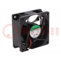 Fan: DC; axial; 12VDC; 60x60x25mm; 39.72m3/h; 27dBA; slide bearing