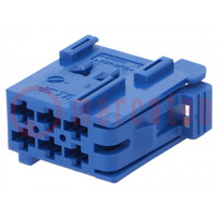 Connector: automotive; JPT; female; plug; for cable; PIN: 6; blue