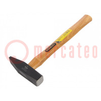 Hammer; 500g; 27mm; carbon steel; wood (ash)