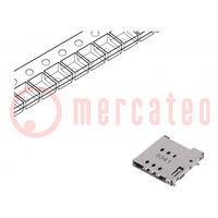 Connector: for cards; Nano SIM; without card tray,push-push; SMT