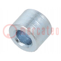 Spacer sleeve; 3mm; cylindrical; steel; zinc; Out.diam: 4mm