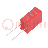 Capacitor: polyester; 10uF; 30VAC; 50VDC; 5mm; ±10%; 11x16x7.2mm