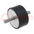 Vibration damper; M10; Ø: 60mm; rubber; L: 30mm; Thread len: 28mm