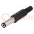 Plug; DC supply; female; 5.5/2.1mm; with strain relief; for cable
