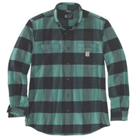 Carhartt Midweight Flannel L/S Plaid slate grün, langärmliges Baumwollhemd Version: 01 - Größe: S
