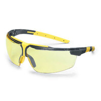 uvex Schutzbrille i-3 s, Scheibentönung: amber, Rahmenfarbe: anthrazit/gelb