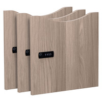 Set van 3 melamine lockerkastdeuren - Codeslot, iep