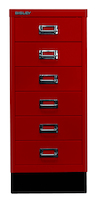 Bisley MultiDrawer™, 29er Serie mit Sockel, DIN A4, 6 Schubladen, kardinalrot
