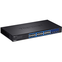 Trendnet TEG-30284 hálózati kapcsoló Vezérelt Gigabit Ethernet (10/100/1000) 1U Fekete