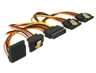 DeLOCK 60147 SATA-Kabel 0,15 m SATA 15-Pin 4 x SATA 15-Pin Schwarz, Orange, Rot, Gelb