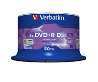 Verbatim DVD+R Double Layer 8x Matt Silver 50pk Spindle 8,5 GB DVD+R DL 50 stuk(s)