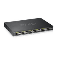 Zyxel GS1920-48HPV2 Vezérelt Gigabit Ethernet (10/100/1000) Ethernet-áramellátás (PoE) támogatása Fekete