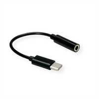 Value 12.99.3214 câble audio 0,13 m 3,5mm USB Noir