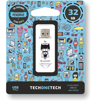 TECH1TECH TEC4018-32 unidad flash USB 32 GB USB tipo A 2.0 Negro, Blanco