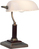 Brilliant Bankir lampa stołowa E27 LED Mosiądz, Biały