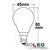 croquis - E14 ampoule LED :: 4W :: clair :: blanc neutre