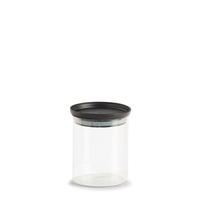 Vorratsglas m. Kunststoffdeckel, 650 ml, schwarz. Ø: 103 mm. Höhe: 133 mm.