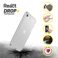 OtterBox React - Funda Protección mejorada para Apple iPhone SE (2020)/7/8 - Transparent - Funda