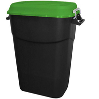 Animal Feed Bin with Clip Lid - 75 Litre - Green Lid