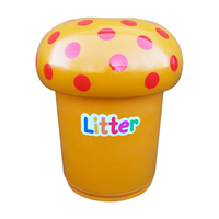 Mushroom Litter Bin - 90 Litre - with Spots and Litter Letters - Orange (10-14 working days) - Plastic Liner