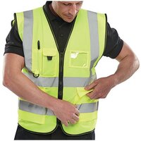 Executive High Visibility Waistcoat Saturn Yellow Medium WCENGEXECM