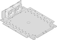 Interscale Montageplatte mit integriertem Lüfterhalter und Lüfter, 1 HE, 19?, 44