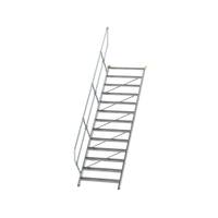 Treppe 45° Stufenbreite 1000 mm, 13 Stufen, Aluminium geriffelt
