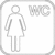 Piktogramm - Damen, WC, Weiß, 10 x 10 cm, Kunststofffolie, Selbstklebend