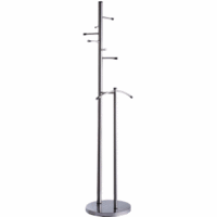 Standgarderobe Edelstahl gebürstet 181x47cm silber