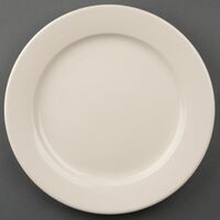 Olympia Ivory Wide Rimmed Plates Made of Porcelain - 250mm Pack of 12