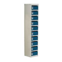 Post box lockers - 140 Series, blue with 10 compartmentsv